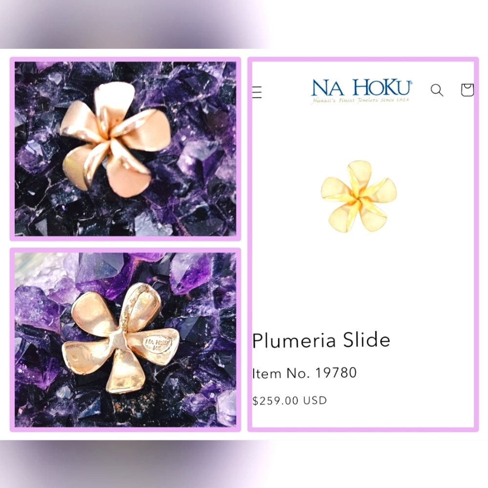 Na Hoku 14k Plumeria Slide Pendant